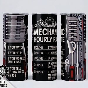 Mechanic Hourly Rate 20oz Tumbler - Funny Garage Humor Design